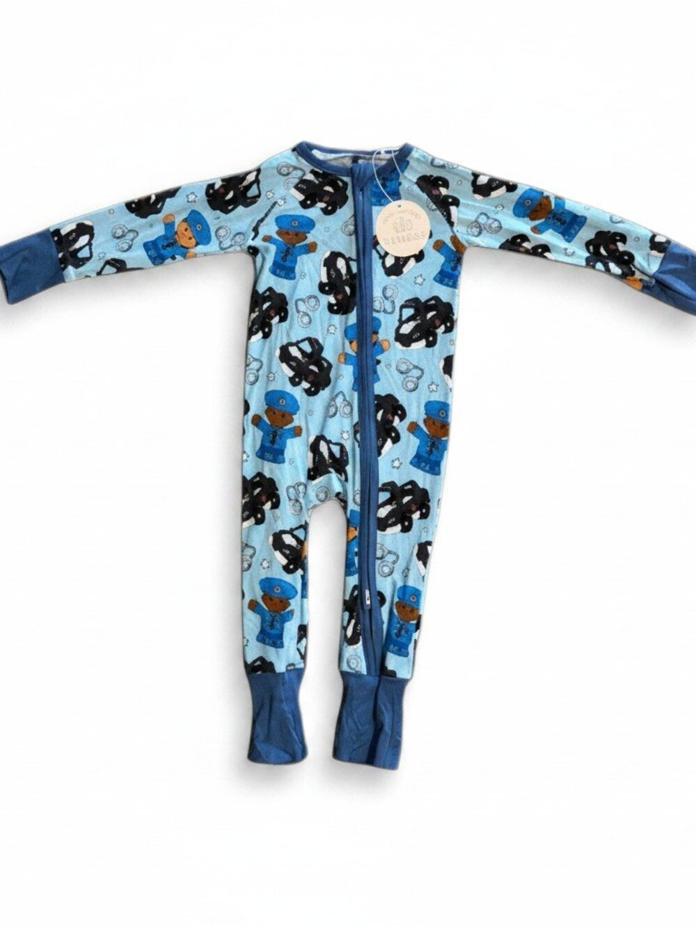 Feral & Free Bamboo Police‎ Print Two-Way Zip Romper Blue 12-18M